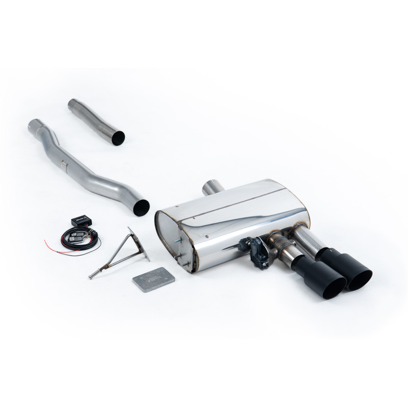 FAP Back Milltek Mini F56 Cooper S 2.0 Turbo 2019-2024 con FAP - Tras silenciador primario - colas Twin GT90 Cerakote Negro