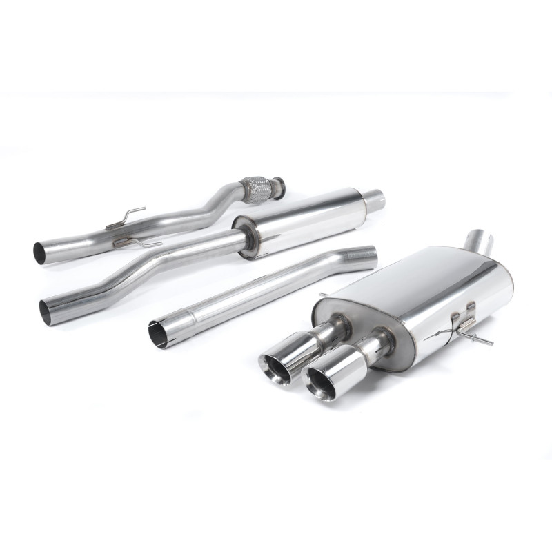 Catback Milltek Mini R56 Cooper S 1.6T 2006-2014, R58 Cooper S 1.6T 2011-2015 - Homologué ECE - résonné - sorties GT80 Polies