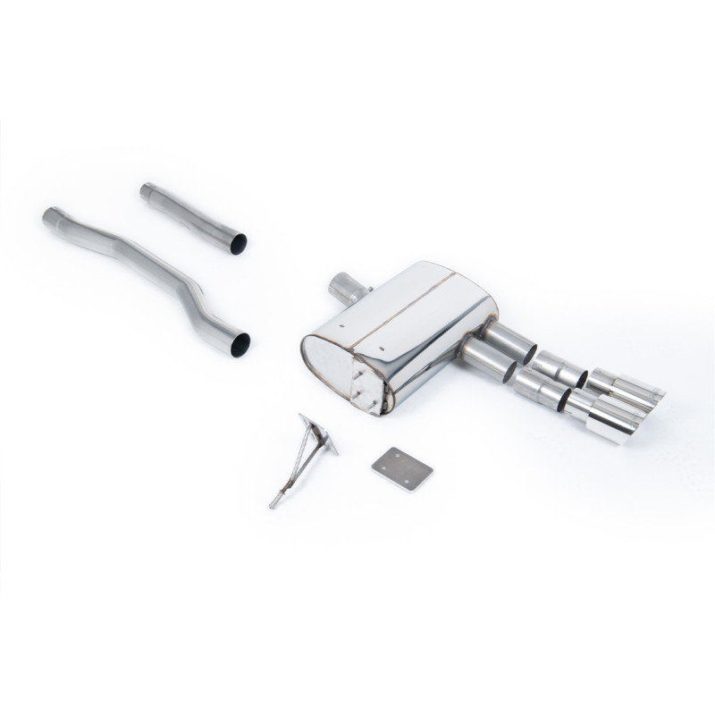 DPF Back Milltek Mini F55 Cooper S 2019-2024 - ECE Homologated - Post-Primary Muffler - Polished Twin GT90 Tips