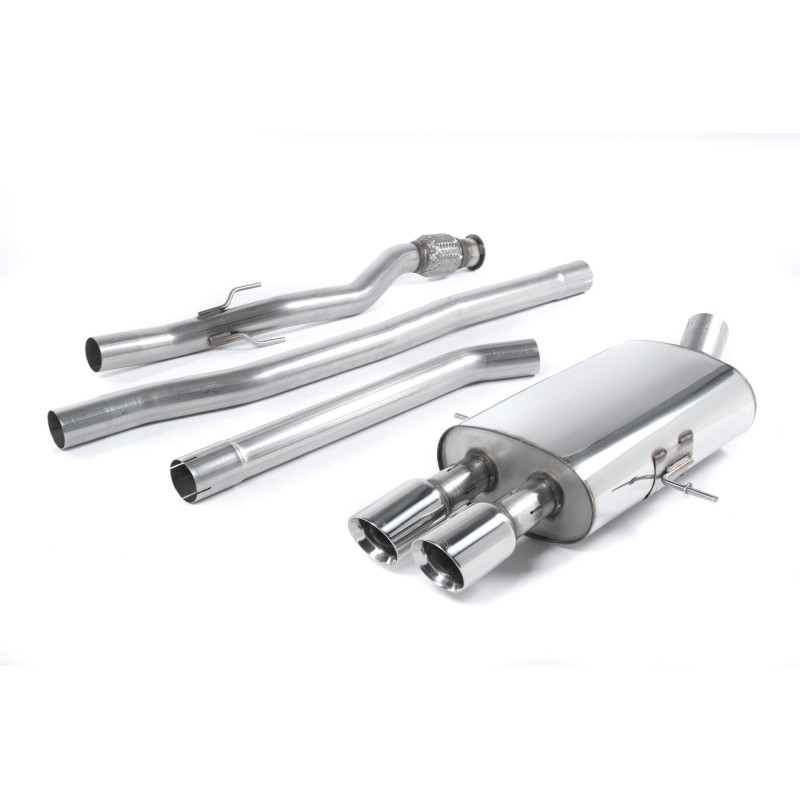 Cat-back Milltek Mini R56 Cooper S 1.6T 2006-2014, R58 Cooper S 1.6T 2011-2015 - non risonante - terminali GT80 lucidati