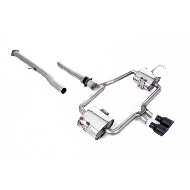 Cat-Back-Anlage Milltek Mini R53 Cooper S 1.6i 2002-2006 - ohne Mittelschalldämpfer - Twin-Endrohre 76mm poliert