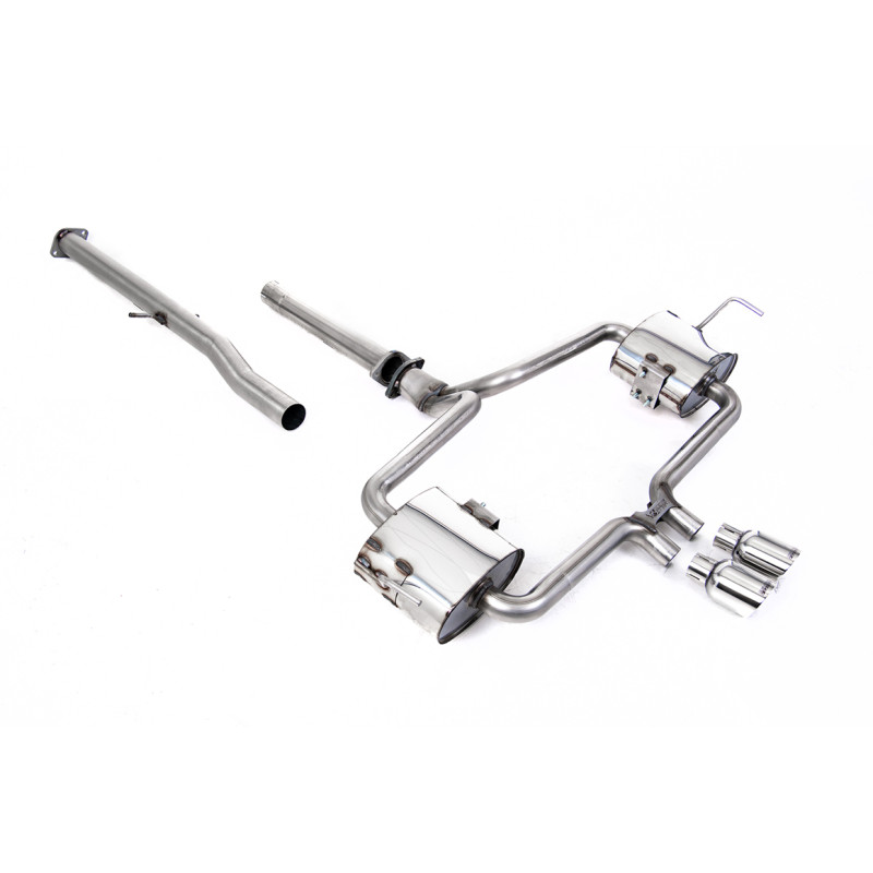 Cat-back Milltek Mini R53 Cooper S 1.6i 2002-2006 - non-resonated - polished Twin 76mm outlets