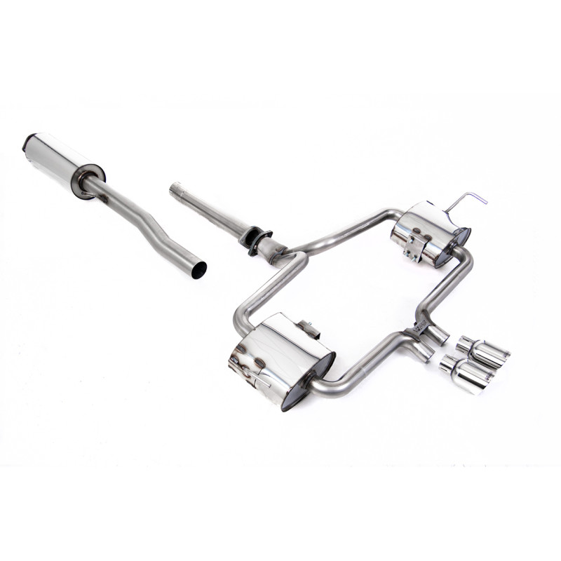 Escape cat-back Milltek Mini R53 Cooper S 1.6i 2002-2006 - Homologado ECE - resonado - salidas Twin 76mm pulidas