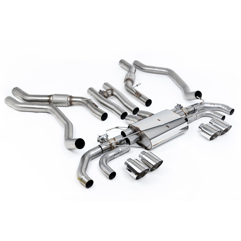 DPF Back Milltek Land Rover Range Rover Sport L461 SV - Anlage nach DPF mit Active-Mittelteil - Quad-Endrohre GT115 poliert