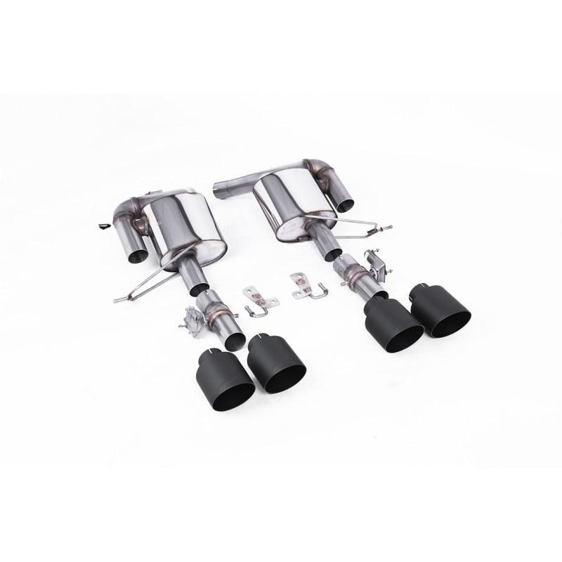 Rear muffler Milltek Land Rover Range Rover Sport L494 SVR - Pair of rear mufflers - Quad GT115 black Cerakote exhaust tips