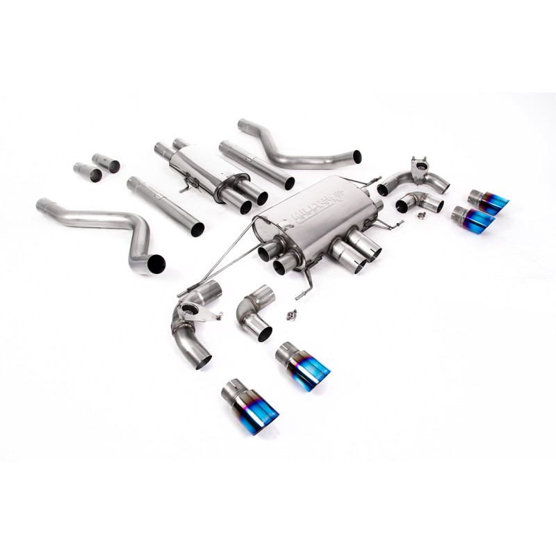 DPF-Back Milltek Land Rover Defender L663 2021-2025 - With Primary Muffler - Quad GT90 Blued Titanium Outlets - 110 Chassis