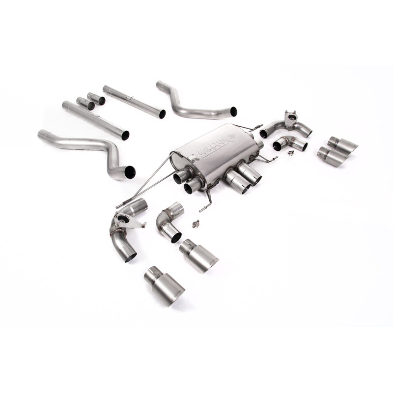 FAP Back Milltek Land Rover Defender L663 2021-2025 - Sin silenciador primario - colas Quad GT90 Titanio - chasis 90