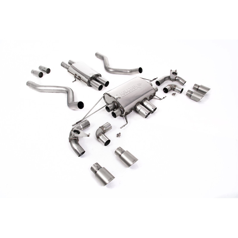 FAP Back Milltek Land Rover Defender L663 2021-2025 - Con silenciador primario - salidas Quad GT90 Titanio - chasis 90
