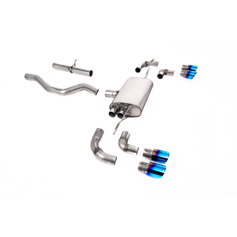 FAP Back / Catback Milltek Land Rover Defender L663 P400 - sans primaire - sorties Quad GT90 Titane bleui - châssis 90 - 3.0i