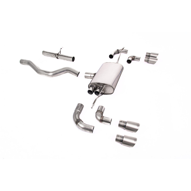FAP Back / Cat-back Milltek Land Rover Defender L663 P400 - Senza silenziatore primario - terminali Quad GT90 Titanio - telaio 9