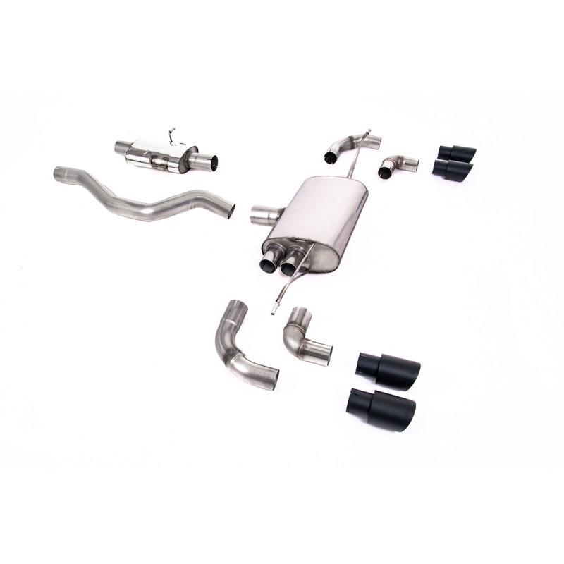 FAP Back / Catback Milltek Land Rover Defender L663 P400 2020-2025 - Con silenziatore primario - terminali Quad GT90 Cerakote Ne