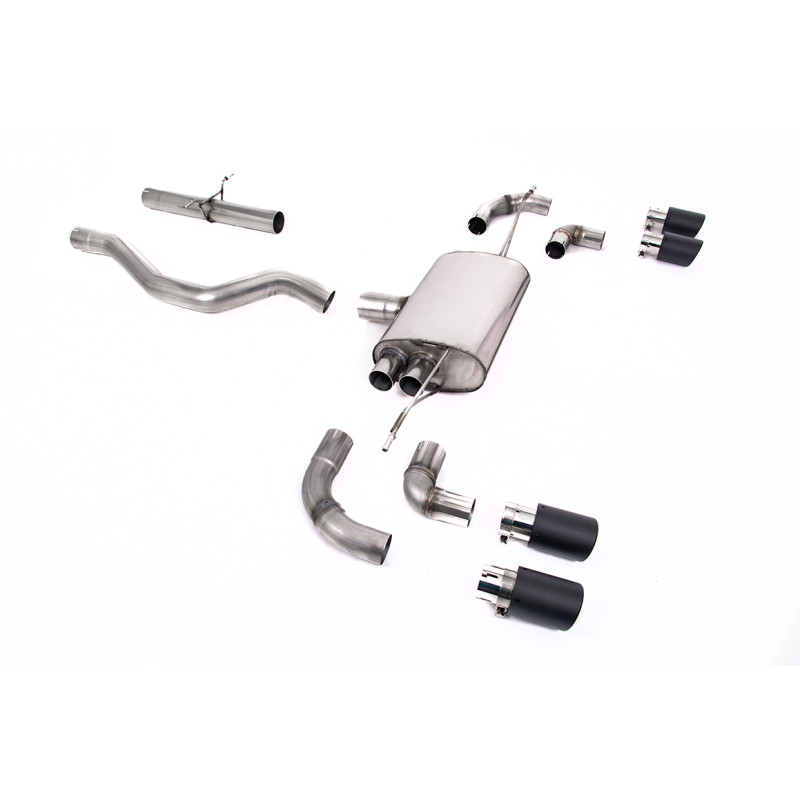 DPF-Back / Cat-Back Milltek Land Rover Defender L663, Without Primary Muffler, Quad Jet-90 Carbon Tips, Chassis 90