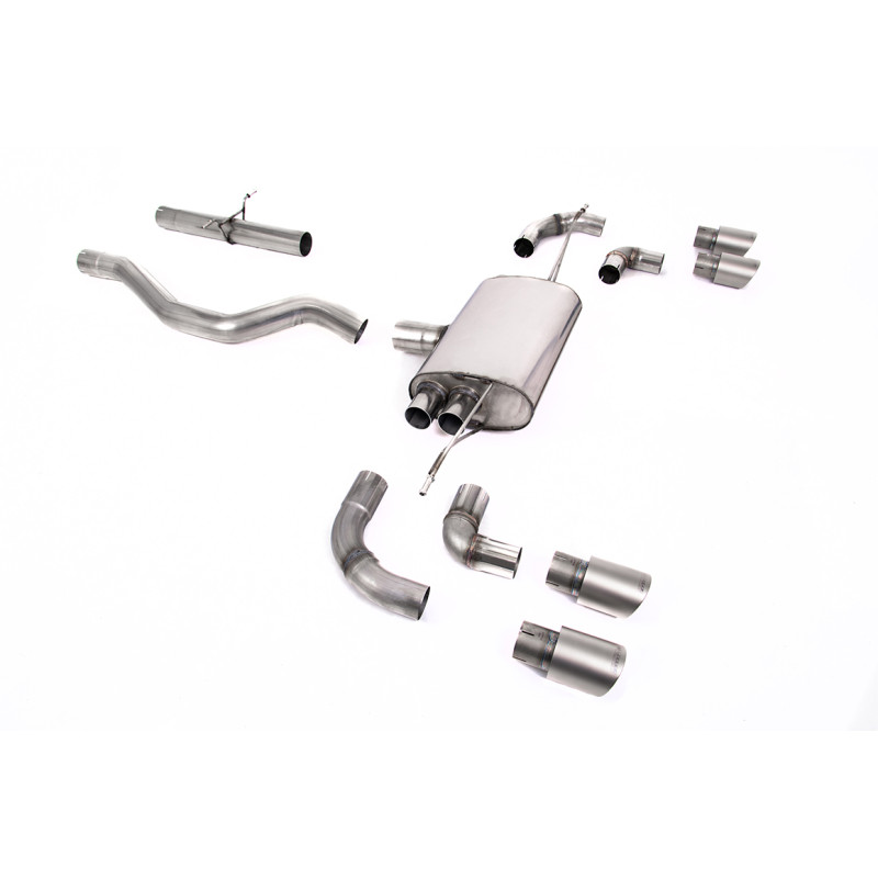 FAP Back / Catback Milltek Land Rover Defender L663 - Sans silencieux primaire - sorties Quad GT90 Titane - châssis 90