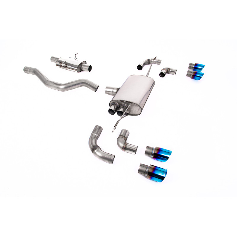 FAP Back / Catback Milltek Land Rover Defender L663 P300 - P400e - Con silenziatore primario - terminali Quad GT90 titanio bruni
