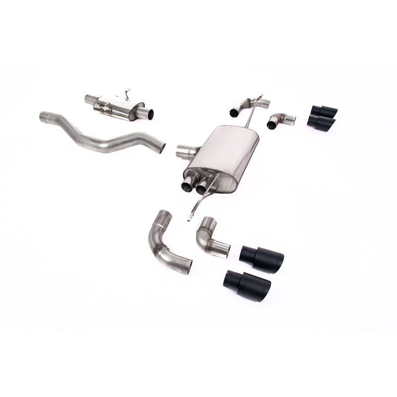 FAP Back / Catback Milltek Land Rover Defender L663 P300 - P400e - Con silenziatore primario - terminali Quad GT90 Cerakote nero