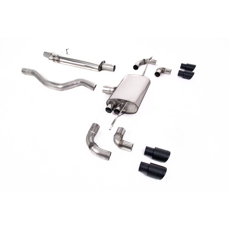 DPF Back / Cat-Back Milltek Land Rover Defender L663, ECE, With Primary Muffler, Quad GT90 Cerakote Black Outlets, Chassis 110