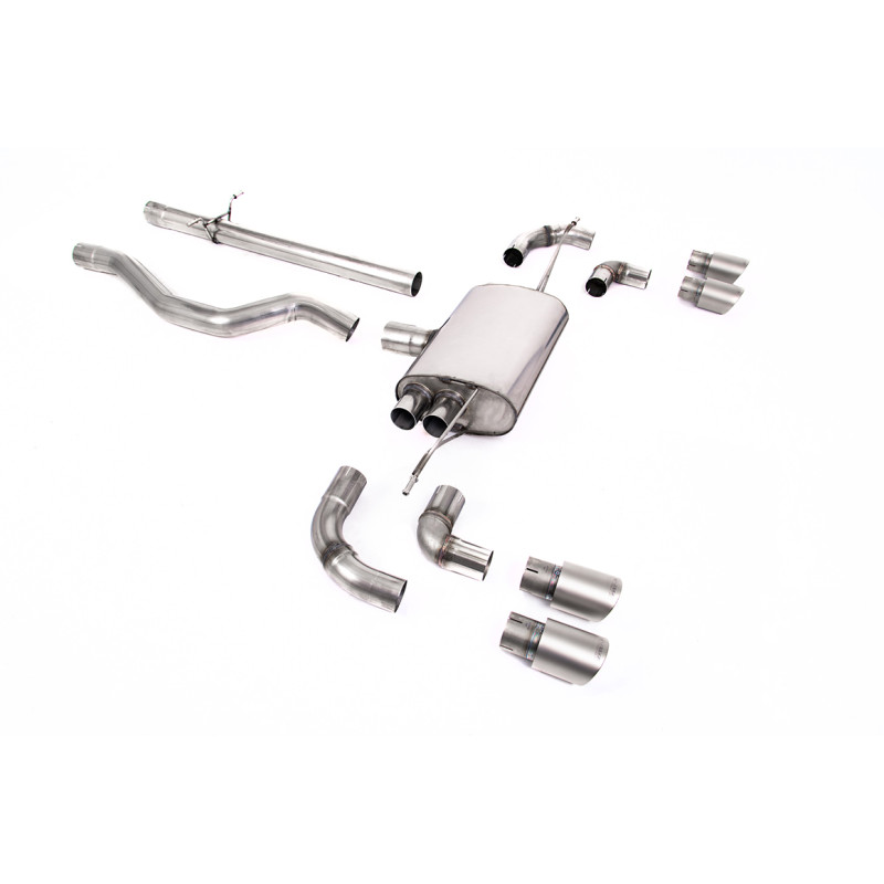 DPF-back / Cat-back Milltek Land Rover Defender L663 P400 - No Primary Muffler - Quad GT90 Titanium Tips - Chassis 110
