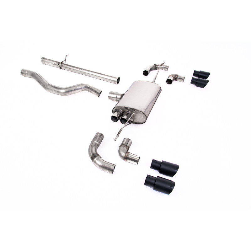 DPF-back / Cat-back Milltek Land Rover Defender L663 P400 - No Primary - Quad GT90 Black Cerakote Tips - Chassis 110 - 3.0i