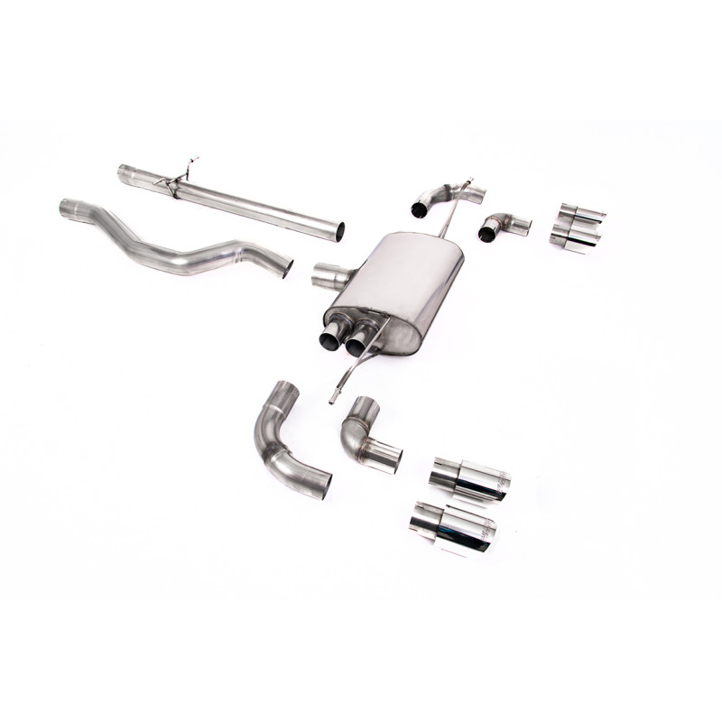 FAP Back / Catback Milltek Land Rover Defender L663 P400 - Sans silencieux primaire - sorties Quad GT90 Polies - châssis 110