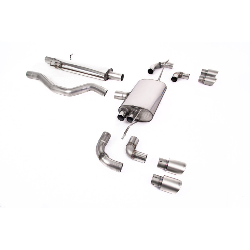 DPF Back / Catback Milltek Land Rover Defender L663 P400 - ECE - with primary - Quad GT90 Titanium - chassis 110