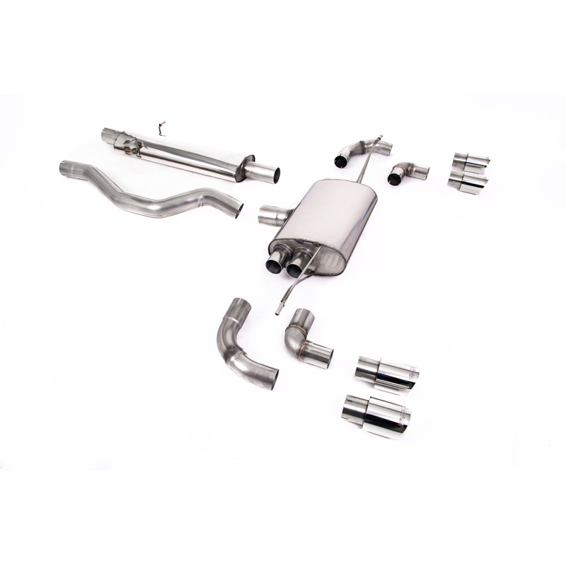 FAP Back / Catback Milltek Land Rover Defender L663 P400 - ECE - avec primaire - sorties Quad GT90 Polies - châssis 110