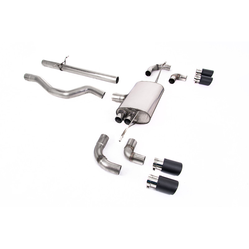 FAP Back / Cat-back Milltek Land Rover Defender L663 - Senza silenziatore primario - uscite Quad Jet-90 in carbonio - telaio 110