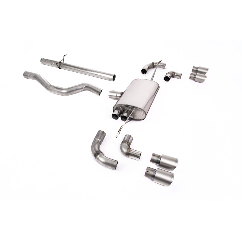 FAP Back / Catback Milltek Land Rover Defender L663 - Sin silenciador primario - colas Quad GT90 titanio - chasis 110