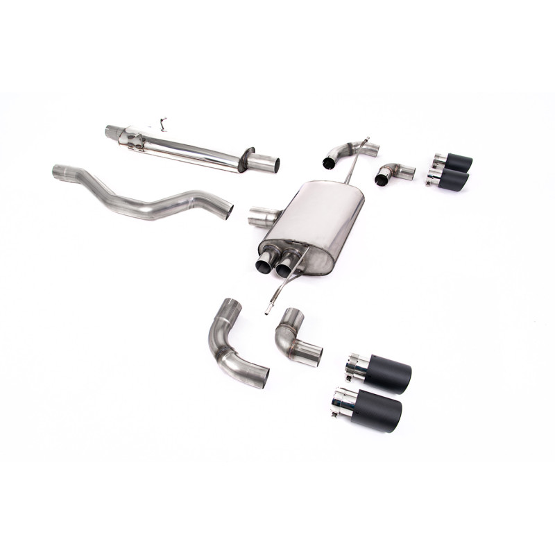 FAP Back / Catback Milltek Land Rover Defender L663 - ECE - con primario - colas Quad Jet-90 Carbono - chasis 110