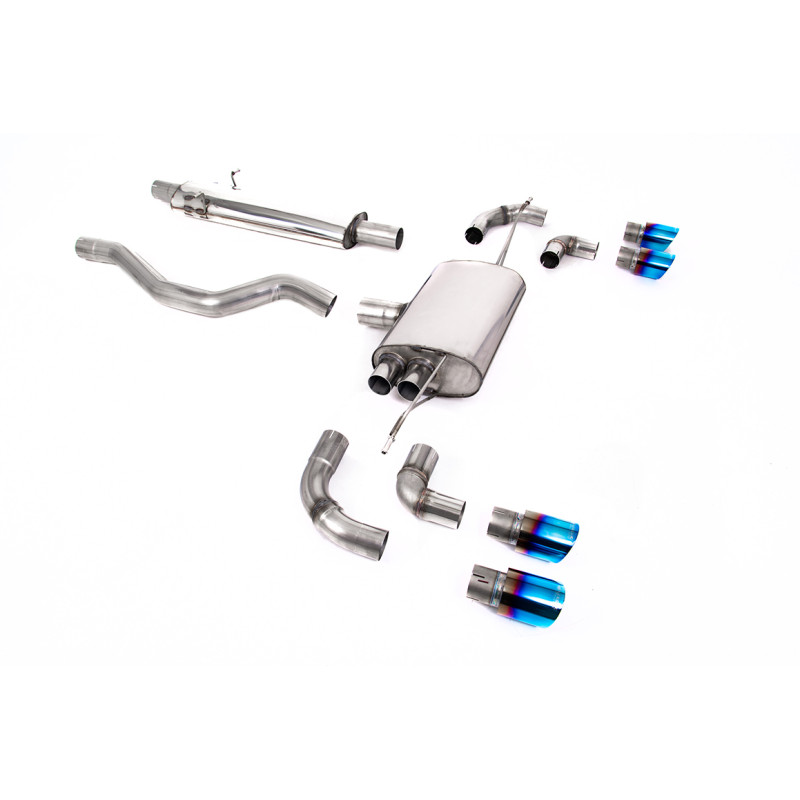 FAP Back / Catback Milltek Land Rover Defender L663 - ECE - con primario - terminali Quad GT90 Titanio bluito - telaio 110