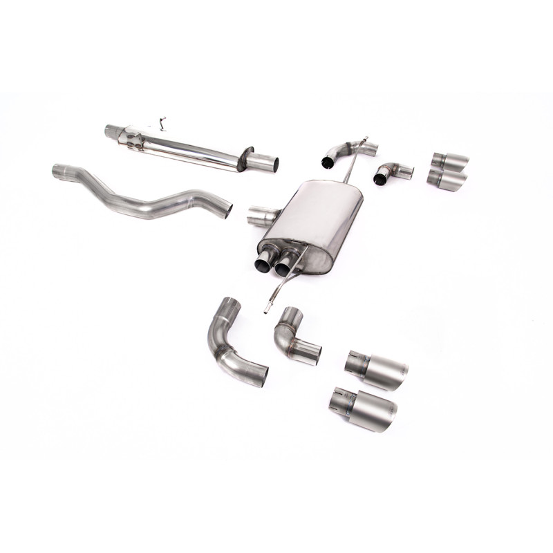 FAP Back / Catback Milltek Land Rover Defender L663 P300 - P400e - ECE - avec primaire - sorties Quad GT90 Titane - châssis 110