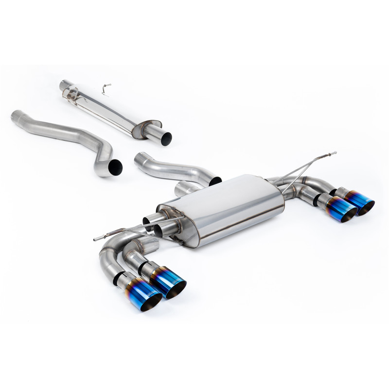 FAP Back / Catback Milltek Land Rover Defender L663 P400 - ECE - avec primaire - sorties Quad GT90 Titane bleui - châssis 130