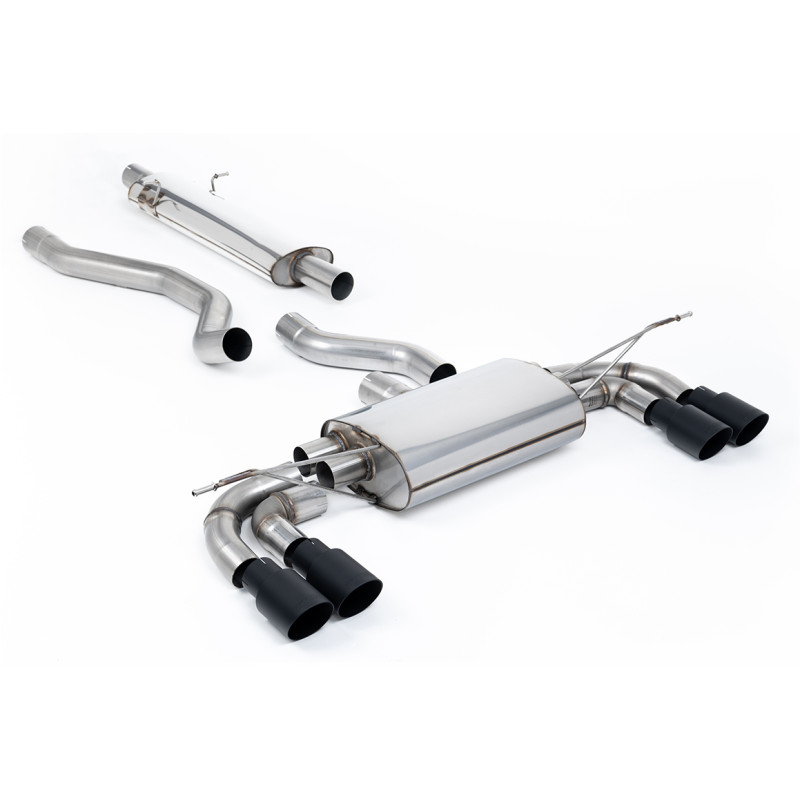 DPF-Back / Cat-Back Milltek Land Rover Defender L663 P400 - ECE - mit Vorschalldämpfer - Quad-Endrohre GT90 Cerakote Schwarz - C