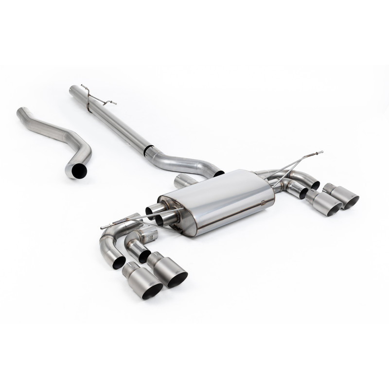 DPF-Back / Cat-Back Milltek Land Rover Defender L663 P300 - P400e 2023-2025 - Ohne Vorschalldämpfer - Quad-GT90-Endrohre Titan