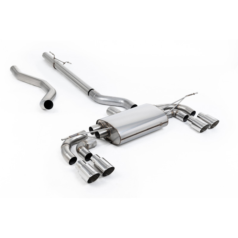 DPF Back / Catback Milltek Land Rover Defender L663 P300 - P400e 2023-2025 - Senza silenziatore primario - uscite Quad GT90 Luci