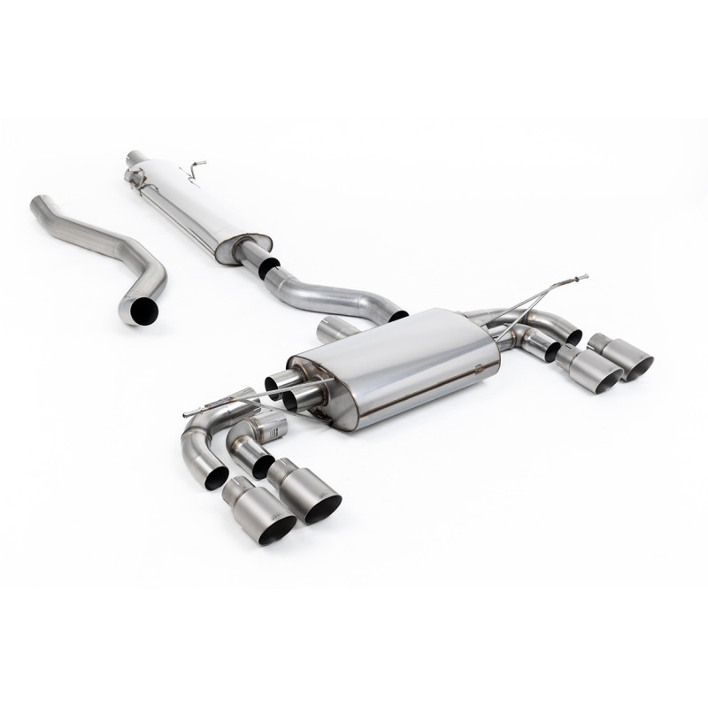 DPF-back / Cat-back Exhaust Milltek Land Rover Defender L663 P300 - P400e - ECE - with primary muffler - quad GT90 titanium tips