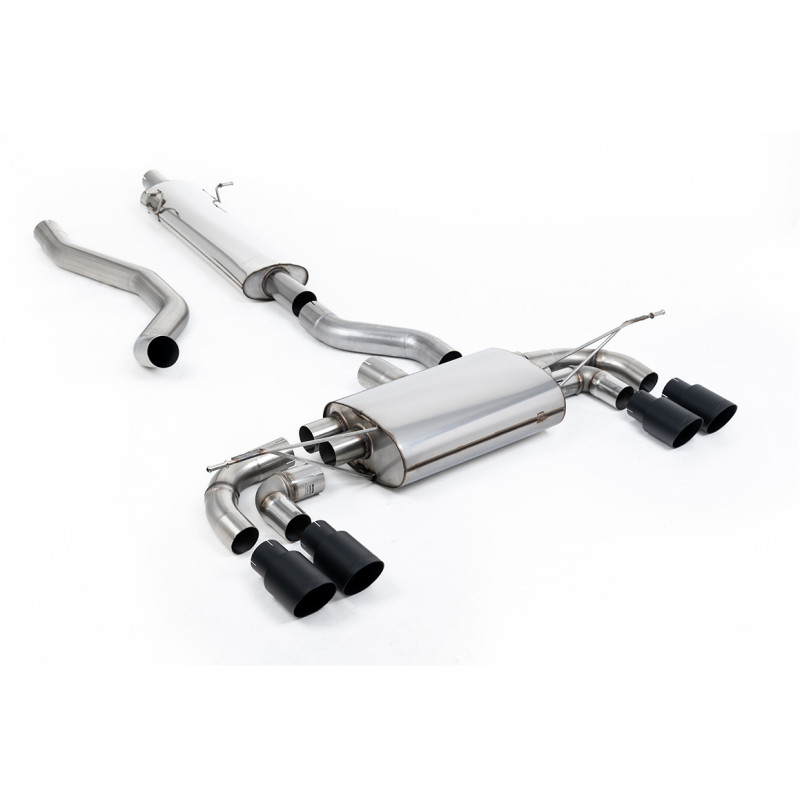 DPF Back / Catback Milltek Land Rover Defender L663 - ECE - con primario - terminali Quad GT90 Cerakote Nero - telaio 130