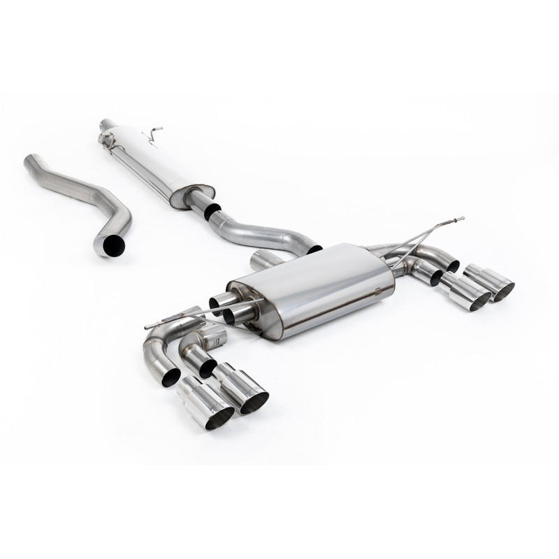 FAP Back / Catback Milltek Land Rover Defender L663 P300 - P400e - ECE - avec primaire - sorties Quad GT90 Polies - châssis 130