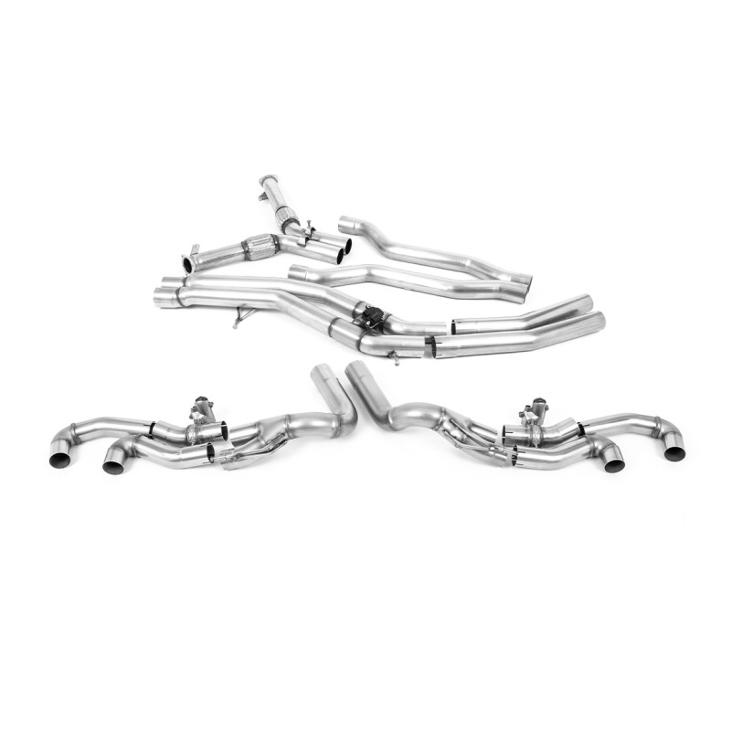 DPF-Back Milltek Lamborghini Urus 4.0 V8 Biturbo 650 PS 2018-2025 - mit Active-Mittelteil - Quad-Endrohre GT115 poliert