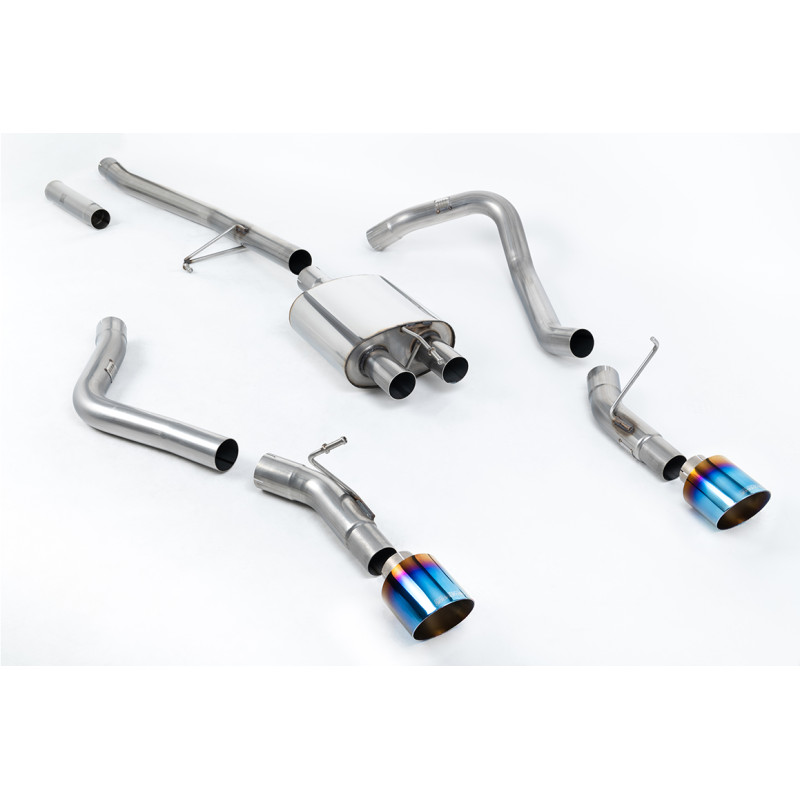 Cat-back Milltek Jeep Gladiator JT - con resonador - colas Dual GT115 titanio azulado - Salidas posicionadas en los laterales -