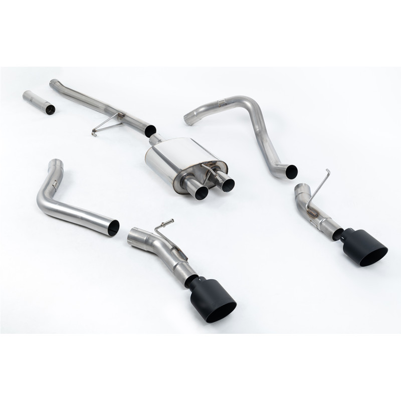 Scarico cat-back Milltek Jeep Gladiator JT - risonante - terminali doppi GT115 Cerakote nero - Uscite posizionate lateralmente -