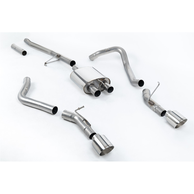 Scarico cat-back Milltek Jeep Gladiator JT - risonante - terminali doppi GT115 lucidi - Uscite posizionate lateralmente -