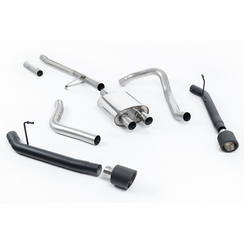 Catback Milltek Jeep Gladiator JT - resonado - colas Dual Jet-115 Carbono - Salidas situadas hacia atrás -