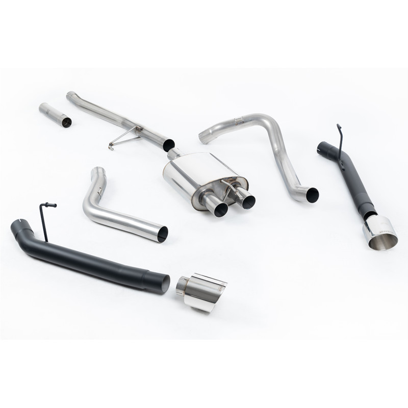 Catback Milltek Jeep Gladiator JT - risonato - terminali Dual GT115 Lucidati - Terminali posizionati verso il retro -