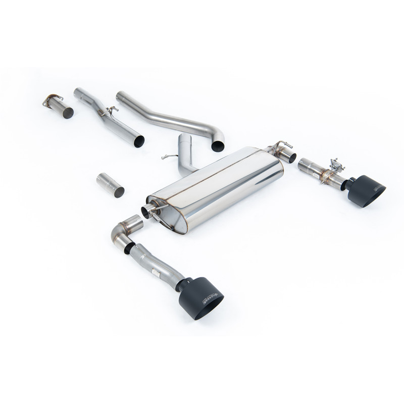 FAP Back Milltek Hyundai Kona N 2.0 Turbo 280CV 2022-2025 con FAP - no resonado - colas Dual GT139 Cerakote Negro