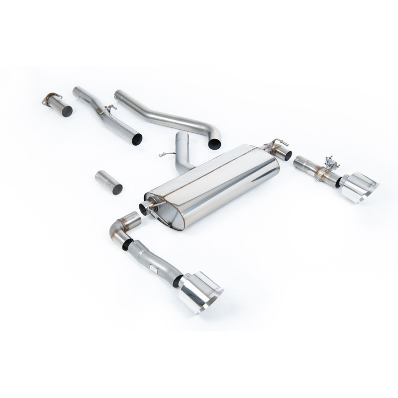 DPF-back Milltek Hyundai Kona N 2.0 Turbo 280 hp 2022-2025 with DPF - non-resonated - Dual GT139 Polished outlets