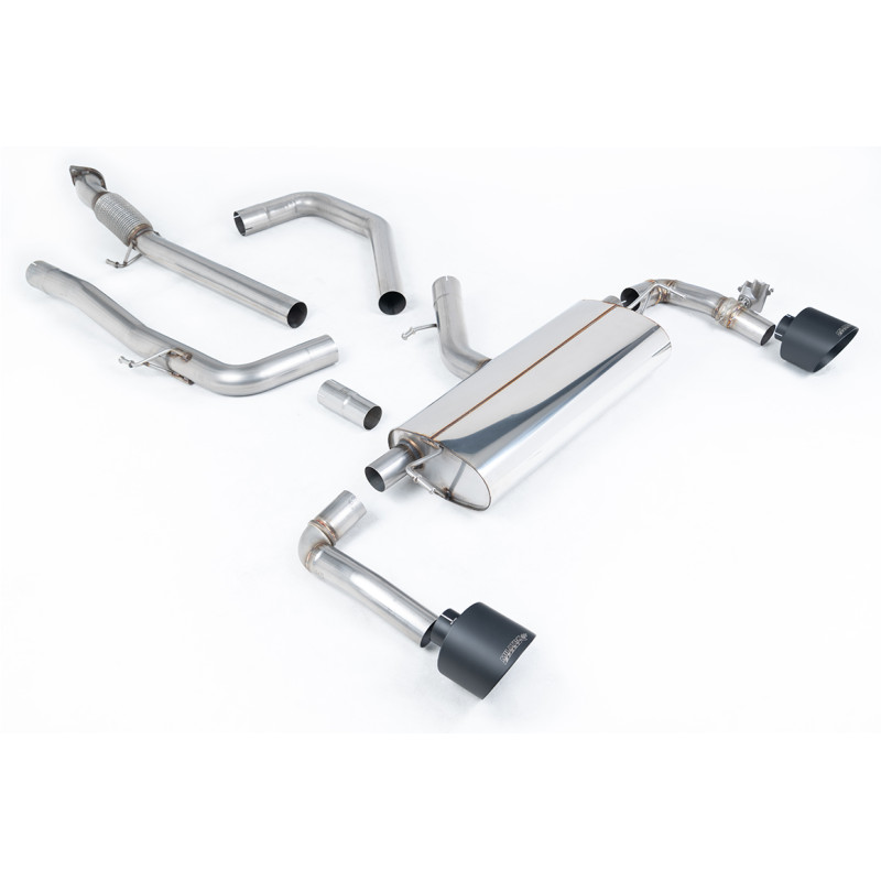 Cat-back Milltek Hyundai i30 N Performance 2021-2025 - with DPF bypass - non-resonated - Dual GT139 Cerakote Black outlets
