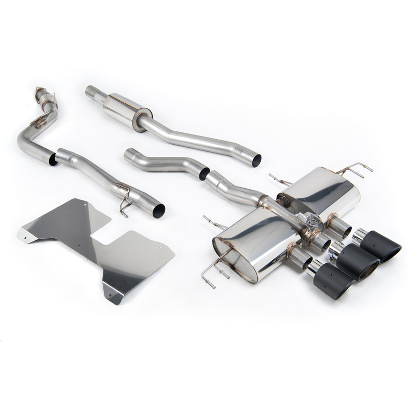 FAP Back / Catback Milltek Honda Civic FL5 - sans silencieux primaire, résonné - sorties Triple 1x 115mm 2 x Jet-100 Carbone