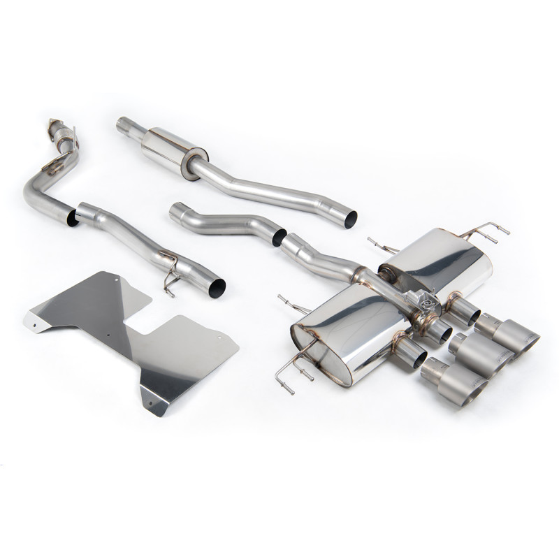 FAP Back / Catback Milltek Honda Civic FL5 - sans silencieux primaire, résonné - sorties Triple 1 x 115mm 2 x GT100 Titane
