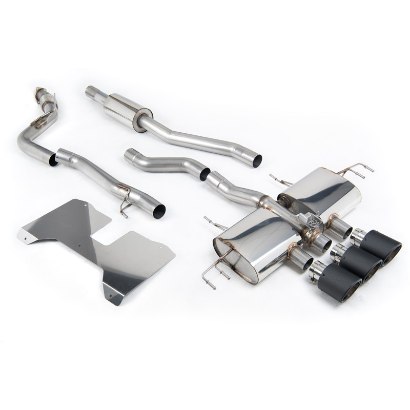 DPF-back / Cat-back Milltek Honda Civic FL5 Type R - no primary, resonated - Triple Jet-115 Carbon tips - Road, with valves