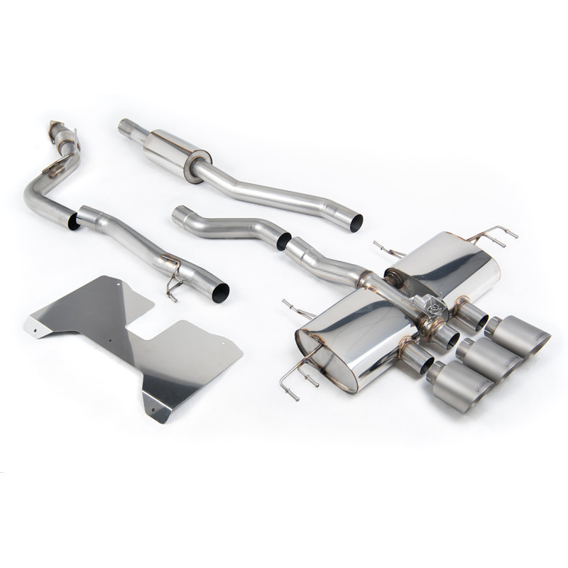 FAP Back / Catback Milltek Honda Civic FL5 - sans silencieux primaire, résonné - sorties Triple GT115 Titane - Road, avec valves